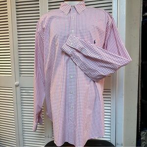 RALPH LAUREN  Size 2XL TALL  Pink Check Long Sleeve